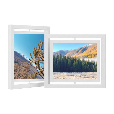 Rootz Picture Frame - Rotating Photo Frames - Set of 10 Rotating Photo Frames - Wall-Mounted Frames - Gallery Wall Frames - Photo Display Frames - White - 32.8 x 28.7 cm