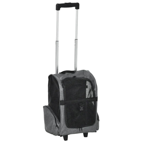 Rootz Haustier-Tragetasche – Hunde-Tragetasche – Haustier-Rucksack – Haustier-Reiserucksack – Katzen-Welpen-Hunde-Tragetasche – Oxford, Metall – Grau – 42 x 25 x 55 cm