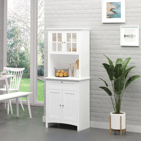 Rootz Kitchen Cabinet - Display Cabinet - Storage Cabinet - Cabinet - White - 68.6W x 40D x 164Hcm