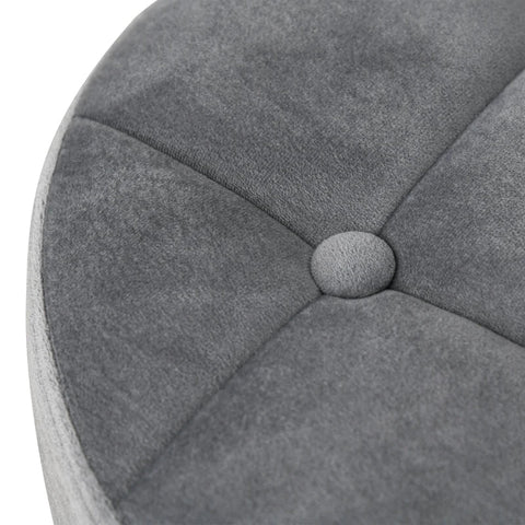 Rootz Salon Chair - Salon Chair With Wheels - Swivel Stool - Height-adjustable - Salon Stool - Velvet Touch - Grey - 35 x 35 x 49-61 cm