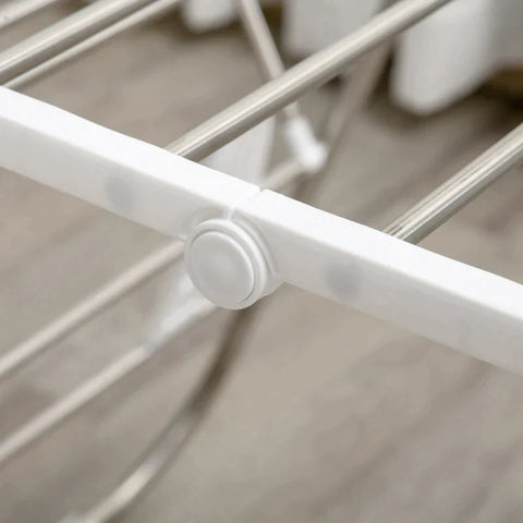 Rootz Drying Rack - Foldable Drying Rack - 3 Tier Rack - Drying Room - Silver White - 138 cm x 60.5 cm x 112 cm