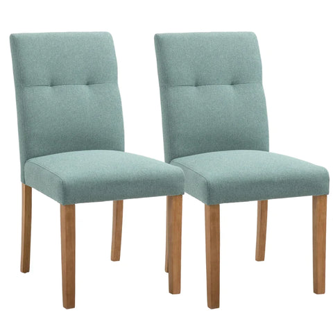 Rootz Eetkamerstoel - Set van 2 Eetkamerstoelen - Eetkamerstoel - Woonkamerstoel - Keukenstoelen - Gestoffeerde stoel - Retro Design Eetkamerstoel - Met Rugleuning - Groen - 50 x 62 x 96 cm