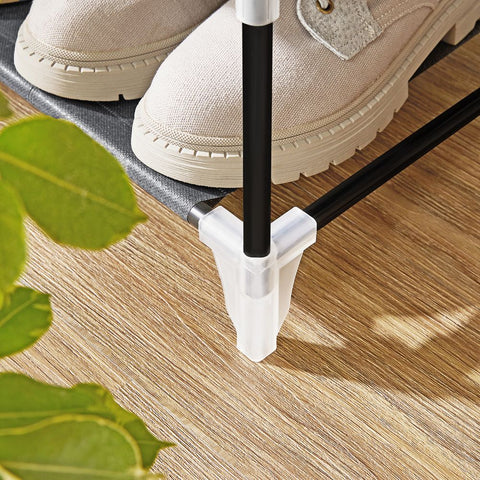 Rootz Schoenenrek - Schoenenrek Met Stoffen Hoes - Schoenenopberger Met Hoes - Schoenenrek Met Oprolbare Hoes - Grijs - 46 x 28 x 126 cm