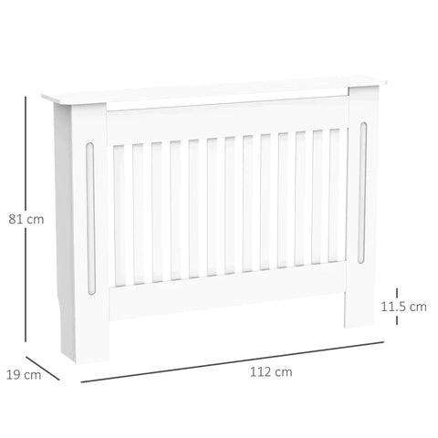 Rootz Radiator Cover - Heating Cover - White - 112L x 19W x 81H cm