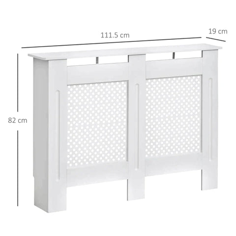 Rootz Radiator Cover - Heating Cover - Wood Radiator Cover - Home Furniture - White - W112 X D19 X H82cm