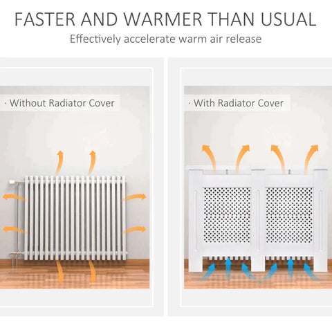 Rootz Radiator Cover - Heating Cover - Wood Radiator Cover - Home Furniture - White - W112 X D19 X H82cm