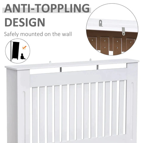 Rootz Radiator Cover - Heating Cover - White - 112L x 19W x 81H cm