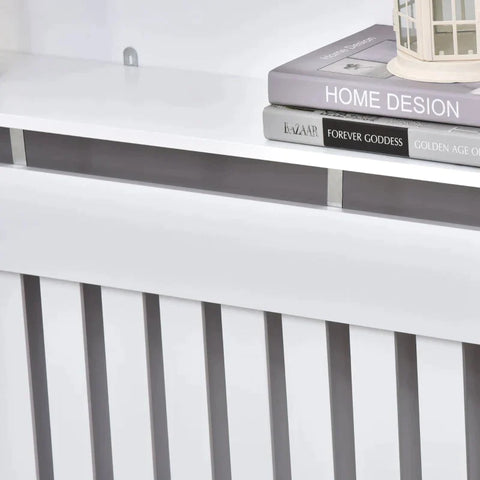 Rootz Radiator Cover - Heating Cover - White - 112L x 19W x 81H cm