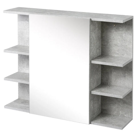 Rootz Mirror Cabinet - Bathroom Cabinet - Wall Cabinet - Bathroom Furniture - Grey - 80cm x 19.8cm x 64cm