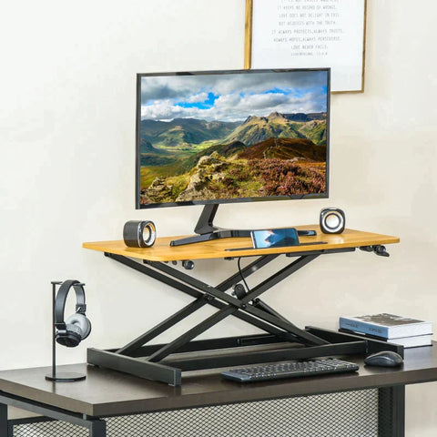 Rootz Sit-Stand Desk - Liftable Computer Stand - Desktop Stand - Height-adjustable Desk - 80 X 40 X 13.5-51 Cm