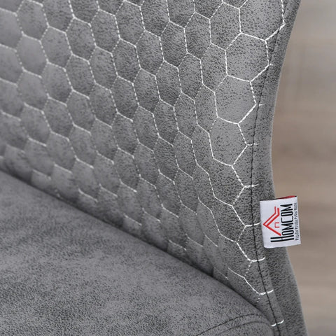 Rootz Set of 4 Dining Room Chairs - Kitchen Chairs with Backrest - Cantilever Chair Seat for Kitchen - Living Room - Velvet Touch - Steel - Gray - 45 x 61 x 98 cm