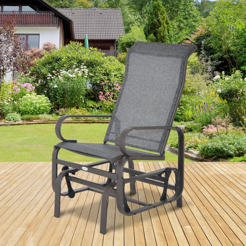 Rootz Rocking Chair - Outdoor Rocking Chair - Outdoor Gliding Rocking Chair - Garden Rocking - Relaxing Chair - Swing Garden Chair - Grey - 60 x 75 x 104 cm