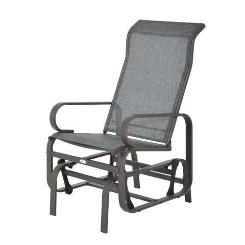 Rootz Rocking Chair - Outdoor Rocking Chair - Outdoor Gliding Rocking Chair - Garden Rocking - Relaxing Chair - Swing Garden Chair - Grey - 60 x 75 x 104 cm