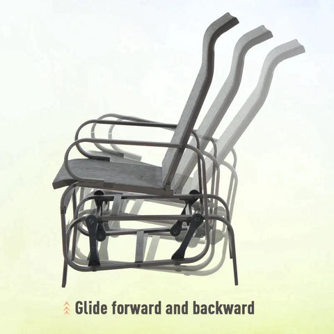 Rootz Rocking Chair - Outdoor Rocking Chair - Outdoor Gliding Rocking Chair - Garden Rocking - Relaxing Chair - Swing Garden Chair - Grey - 60 x 75 x 104 cm