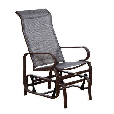 Rootz Rocking Chair - Outdoor Rocking Chair - Outdoor Gliding Rocking Chair - Garden Rocking - Relaxing Chair - Swing Garden Chair - Grey - 60 x 75 x 104 cm