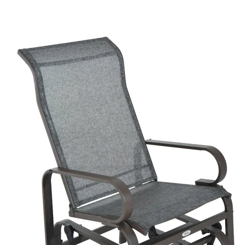 Rootz Rocking Chair - Outdoor Rocking Chair - Outdoor Gliding Rocking Chair - Garden Rocking - Relaxing Chair - Swing Garden Chair - Grey - 60 x 75 x 104 cm