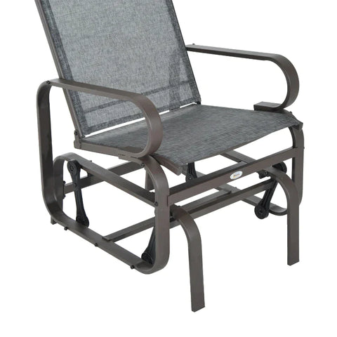 Rootz Rocking Chair - Outdoor Rocking Chair - Outdoor Gliding Rocking Chair - Garden Rocking - Relaxing Chair - Swing Garden Chair - Grey - 60 x 75 x 104 cm