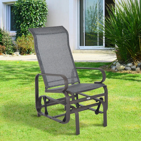 Rootz Rocking Chair - Outdoor Rocking Chair - Outdoor Gliding Rocking Chair - Garden Rocking - Relaxing Chair - Swing Garden Chair - Grey - 60 x 75 x 104 cm
