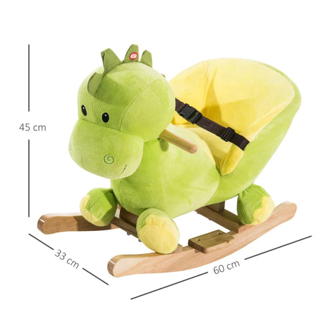 Rootz Rocking Animal - Children's Rocking Dragon Toy - Rocking Dragon - Children - Green - 60x33x45cm
