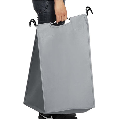 Rootz Laundry Basket On Wheels - 4 Pockets - Laundry Hamper - 4 Removable Fabric Bags - Rolling Laundry Hamper - 4-section Laundry Cart - 600D Polyester - Gray - 87.5 x 38.5 x (67-81) cm (L x W x H)