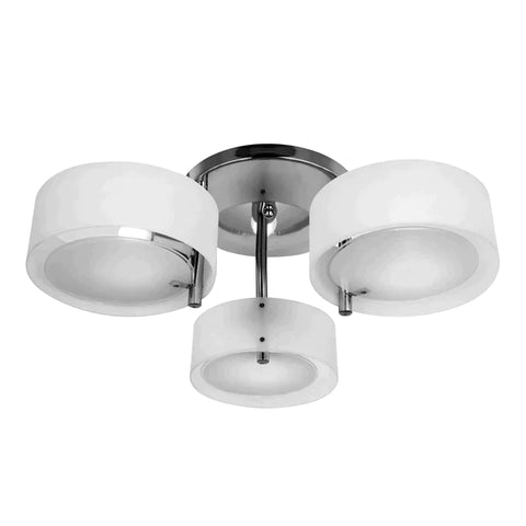 Rootz Deckenleuchte - Deckenleuchte Kronleuchter - 3 Lichter - Design-Hängelampe - Acryllampe - Hellweiß - Ø64xh20cm