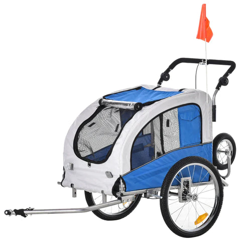 Rootz Dog Trailer - Jogger Function - Bicycle Trailer - Animal - Steel Blue/Grey