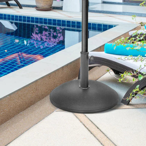Rootz Living Parasol Stand Parasol Base 25kg Steel + Cement Black ∅49 x 37 cm