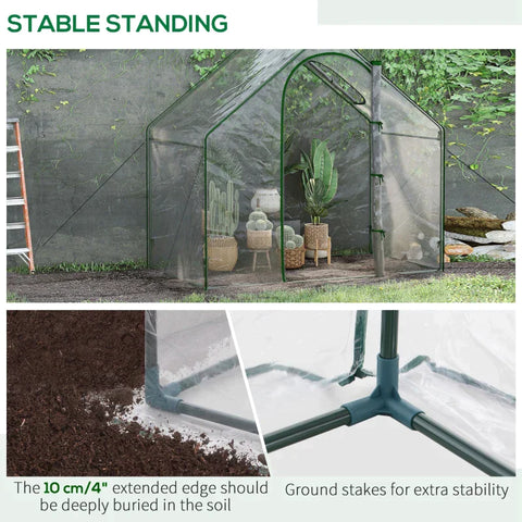 Rootz Foil Greenhouse - Tomato Greenhouse - Greenhouse Cold Frame - PVC Greenhouse - White Steel - 180 X 100 X 168cm
