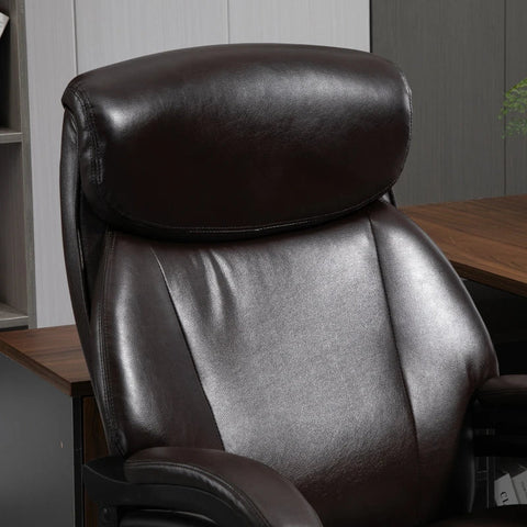 Rootz Office Chair - Gaming Chair - Swivel Chair - Faux Leather - Brown - 72x83x114-122 Cm