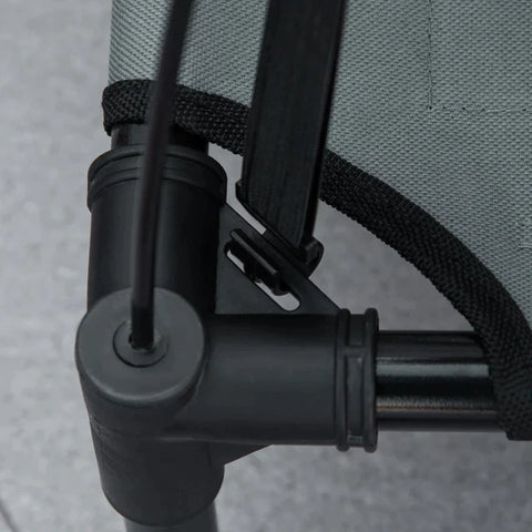 Rootz Pet Bed - Dog Bed - Outdoor Dog Lounger - Bed With Canopy - UV Protection - Breathable - Grey/Black - 76 x 61 x 73 cm