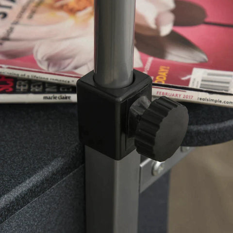 Rootz Laptop Table - Laptop Stand - Notebook Table - Computer Tablet - Castors And Shelf - Black - 54 x 40 x 80-115 cm