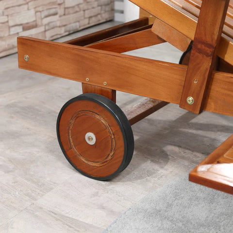 Rootz Sun Lounger - Garden Lounger - Tami Sunlounger - Relaxation Lounger - Deck Chair - Garden Furniture - Foldable Adjustable - Natural - 195 x 70 x 56-88 cm