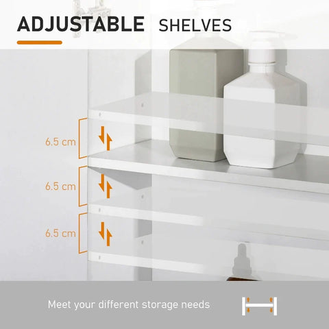 Rootz Spiegelschrank – Badezimmerschrank – Badezimmerspiegel – Wandschrank – Weiß – 60 x 20,5 x 75 cm