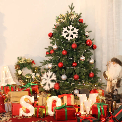 Rootz Artificial Christmas Tree - 1.2 M Christmas Tree - 839 Branches - Durable Base - Metal Base - PVC PE - Green - Ø92 x 120H cm