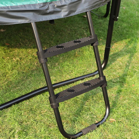 Rootz Trampoline Ladder - Trampoline Ladder With Wide Steps - Trampoline Steps - Trampoline Accessory - Adjustable Trampoline Ladder - Non-slip Trampoline Ladder - Powder Coated Iron - Black - 40.6 x 7.3 cm (L x W)