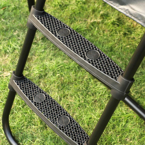 Rootz Trampoline Ladder - Trampoline Ladder With Wide Steps - Trampoline Steps - Trampoline Accessory - Adjustable Trampoline Ladder - Non-slip Trampoline Ladder - Powder Coated Iron - Black - 40.6 x 7.3 cm (L x W)