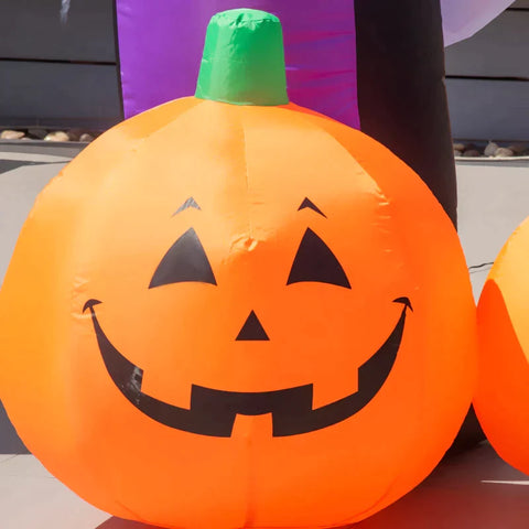 Rootz Ghost Arch – Aufblasbarer Torbogen – Halloween-Dekoration mit Fächer – Spannseil – Sandsack – Violett – 2,40 x 1,30 x 2,80 m