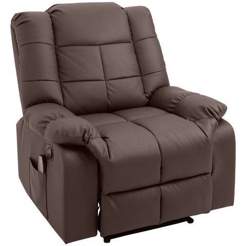 Rootz Massage Chair - Relaxation Chair - Tv Chair - Massage Function - Tiltable With Remote Control - Imitation Leather - Brown - 94 x 99 x 99 cm