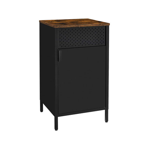 Rootz Storage Cabinet - Metal Cabinet - Durable Storage Cabinet - Compact Storage Cabinet - Space-saving Storage Cabinet - Vintage Brown-Black - vintage brown-black