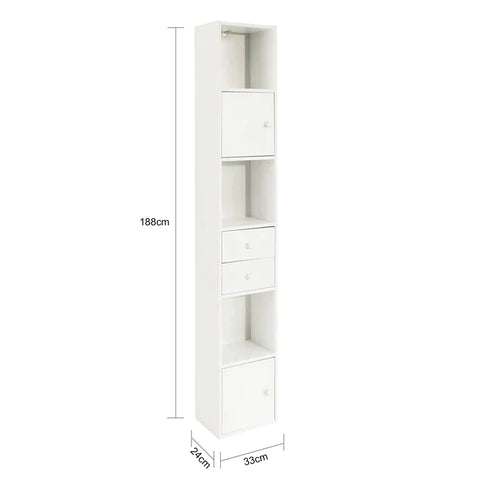 Rootz Bookcase - Book Shelf - Storage Shelf - Storage Display Shelving Unit - Standing Shelf - Tall Cabinet