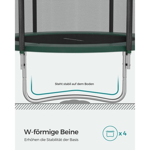 Rootz Trampoline - Outdoor Trampoline - Round Garden Trampoline - Kids Trampoline - Adult Trampoline - Garden Trampoline - Round Trampoline - Black/Green - 305 cm