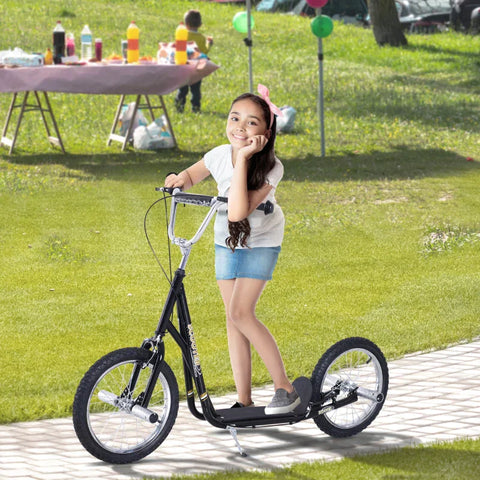 Rootz Kids Scooter - Kick Scooter - City Scooter - Height Adjustable - Black - 143 x 58 x 92-100 cm