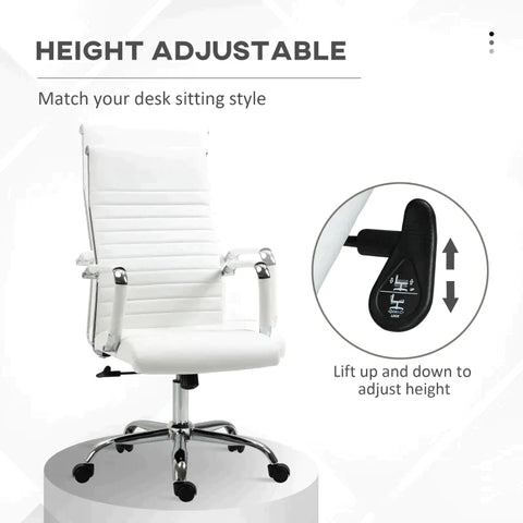 Rootz Office Chair - Desk Chair - Swivel Chair - Work Chair - White - 54 cm x 62 cm x 114 cm