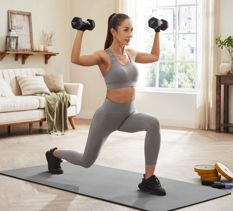 Rootz Dumbbell - Hexagonal Dumbbells - Hex Dumbbell - Set Van 2 Dumbbells - Gietijzer/Vinyl Coating - Zwart - 20,5 x 9,5 x 9 cm