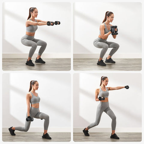 Rootz Dumbbell - Hexagonal Dumbbells - Hex Dumbbell - Set Van 2 Dumbbells - Gietijzer/Vinyl Coating - Zwart - 20,5 x 9,5 x 9 cm