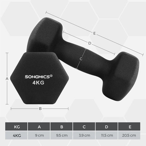 Rootz Dumbbell - Hexagonal Dumbbells - Hex Dumbbell - Set Van 2 Dumbbells - Gietijzer/Vinyl Coating - Zwart - 20,5 x 9,5 x 9 cm
