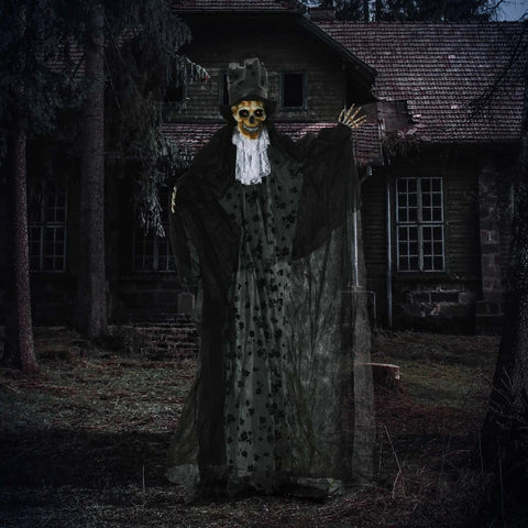 Rootz Halloween Decoration - Ghost Groom with Special Effects and Sound Function - Black - 110cm x 18cm x 183cm