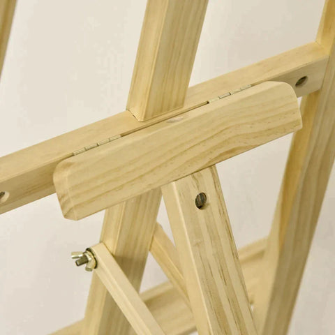 Rootz schildersezel - schildersezel zittende en staande schildersezel - opvouwbare schildersezel - 90° verstelbaar met houder voor kunstschilderen - grenenhout - natuurlijk - 51,5 cm x 71,5 cm x 134,5 cm