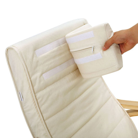 Rootz Rocking Chair - Wooden Rocking Chair - Modern Rocking Chair - Classic Rocking Chair - Comfortable Rocking Chair - Rocking Chair For Relaxation - Beige - 67 x 115 x 91 cm