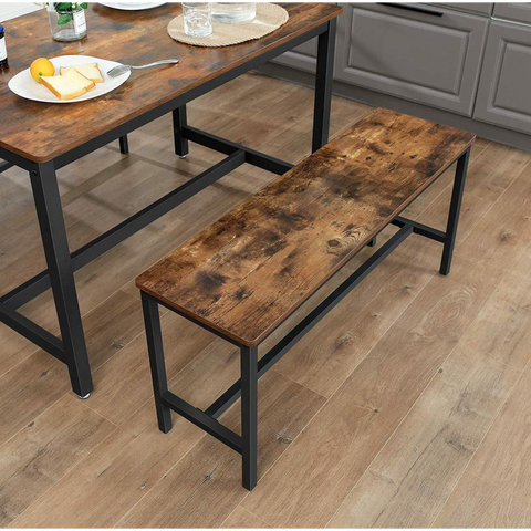 Rootz Industrial Set of 2 Table Benches - Dining Bench - 108 x 32.5 x 50 cm - Benches